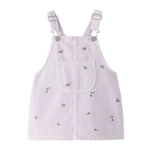 Floral embroidered denim overalls 4-5 T